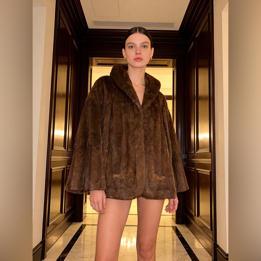 Pacific's Mink in Tokyo By Rudolf Voll Vintage Brown Mink Fur Coat